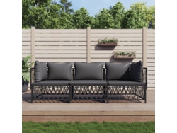 Juego Muebles De Jardín 3 Udsconjunto De Comedorconjunto De Descanso Y Cojines Acero Gris Antracita Cfw848003