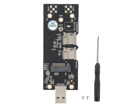 Adaptador de red HURRISE Ngff M.2 Key B a tarjeta adaptadora USB 3,0 con ranura para tarjeta SIM Dual Accesorios