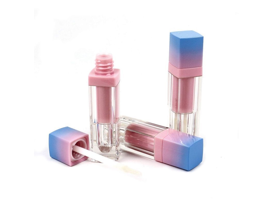 Paquete De 2 Mini Tubos De Plástico De 3,5 Ml Con Efecto Degradado, Recargables Y Con Aplicador Para Muestras De Labios.
