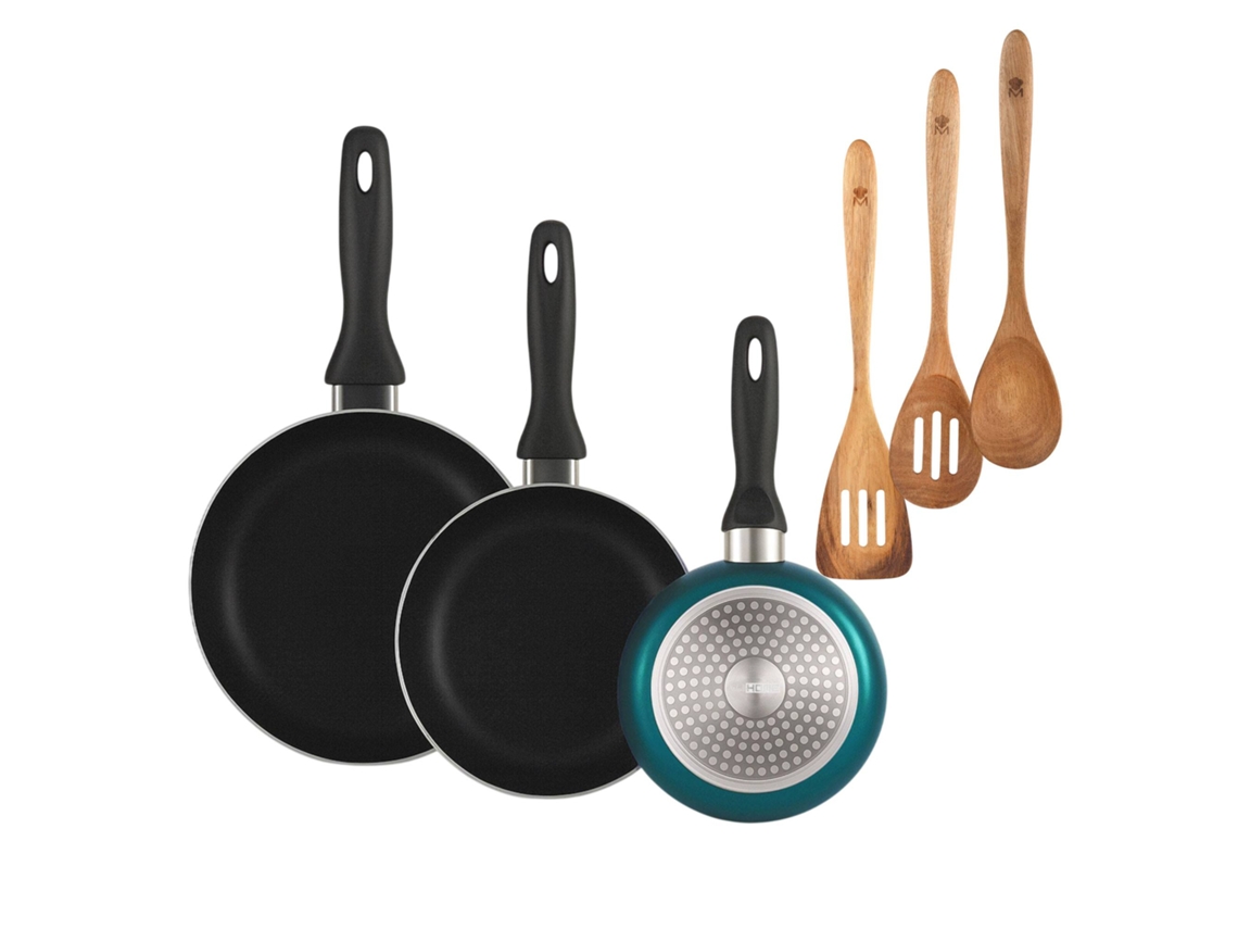 Juego De 3 Sartenes Ø16ø20ø24cm Wellhome Y Utensilios De Cocina