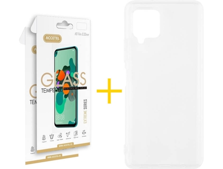 Kit Funda + Protector de Pantalla Samsung A12 5G ACCETEL Cristal Templado 3891 Transparente