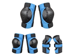 Conjunto de rodilleras, coderas y guantes suaves y flexibles para niños para patinaje, talla G (talla infantil) azul Chennnls (azul)
