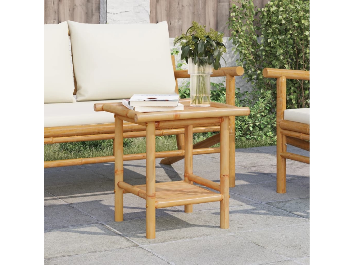 Mesa de centro de bambú DKD de 45 x 45 x 45 cm para decoración del hogar