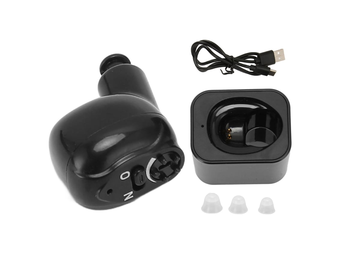 Ouvido Auxiliar Com Fone De Ouvido Mono Ajuste De Volume Carregamento Usb Bateria Integrada Para Idosos E Adultos