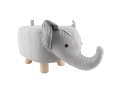 Taburete Pequeño Con Diseño De Animales De Dibujos Animados, Bonito Y Multifuncional, Para El Hogar O La Guardería, Color Gris Y Blanco.