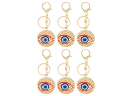 6 Llaveros De Metal Con Forma De Ojo 3d, Colgantes De Moda Para Mochilas Y Bolsos.