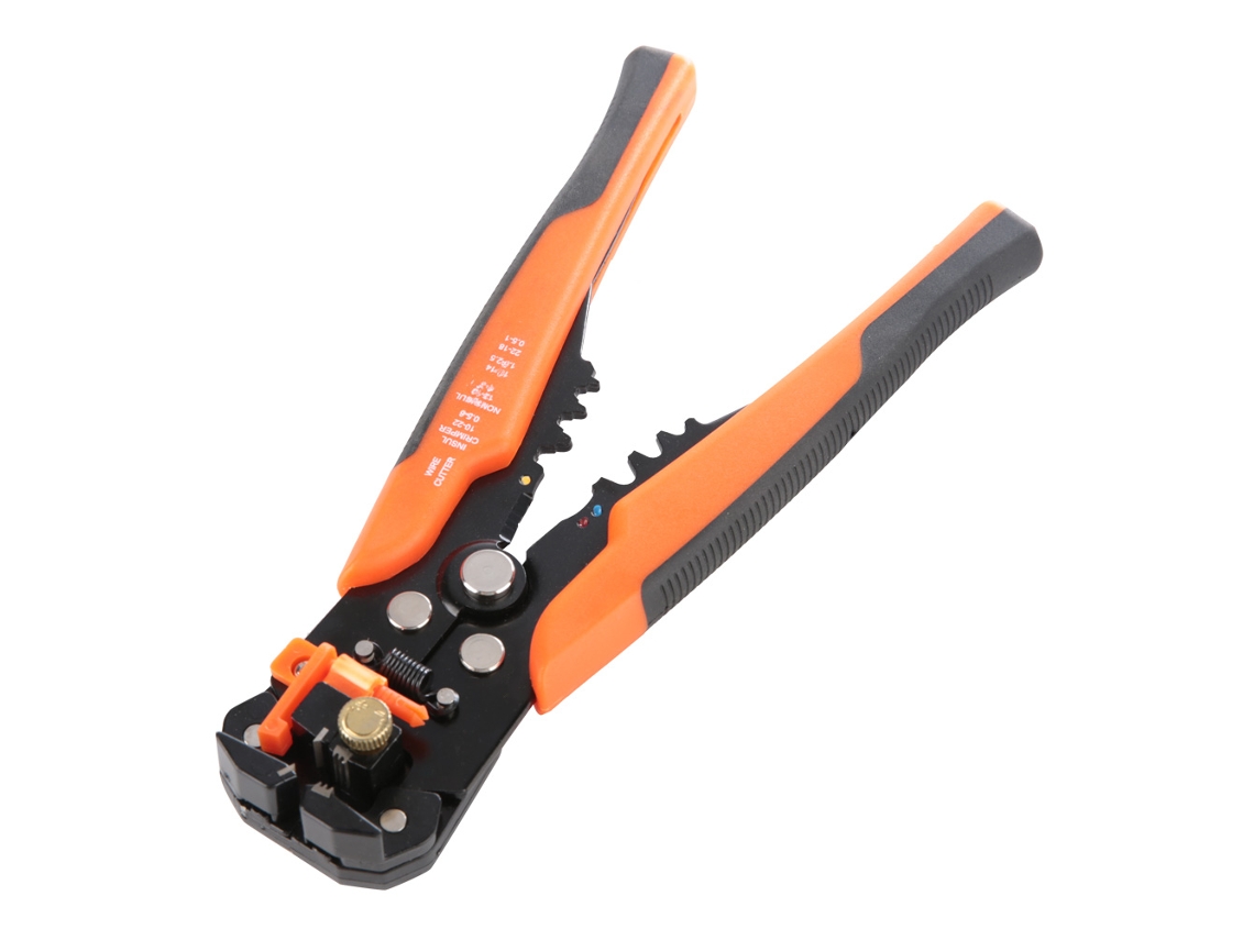 Herramienta multifuncional para pelar, cortar y crimpar cables y alambres.
