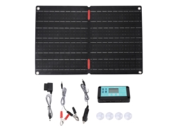 Panel solar ETFE plegable de 60 W y 60 A, controlador OBD, cable de conexión, 12 V, IP68, kit de cargador solar para coche, resistente al agua