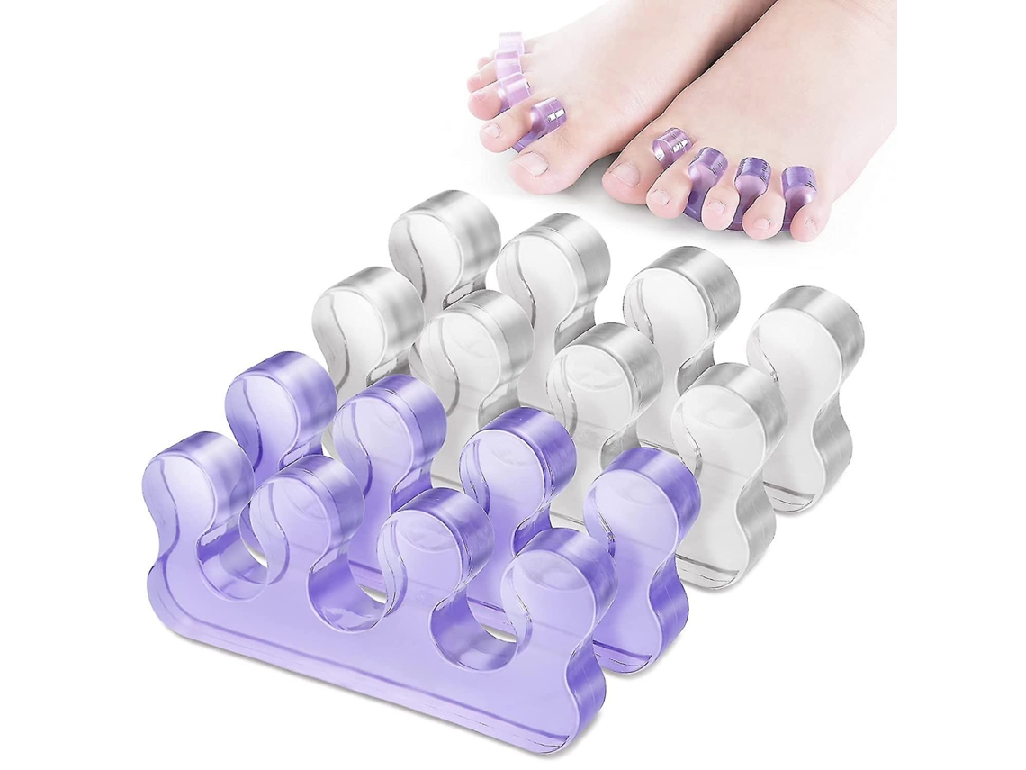 Separadores De Dedos De Pie Reutilizables Para Pedicura, Divisores De Uñas Flexibles Y Lavables En Gel, 4 Unidades