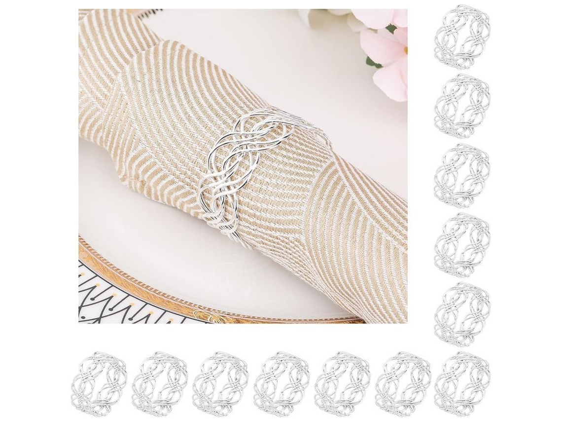 2026-12 Anillos Para Servilletas De Metal, Diseño Dorado O Plata, Para Bodas, Fiestas Y Decoración De Mesa