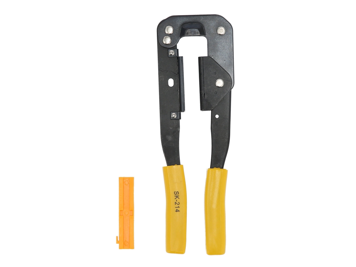 Herramienta de crimpado de cable plano SK-214, alicates de acero de alto carbono con portamatriz