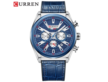 Relojes para Hombres Reloj Impermeable para Hombres Calendario de Cuarzo de Moda con Correa de sílice Relojes de Pulsera-Concha Blanca Azul LUUCOZK