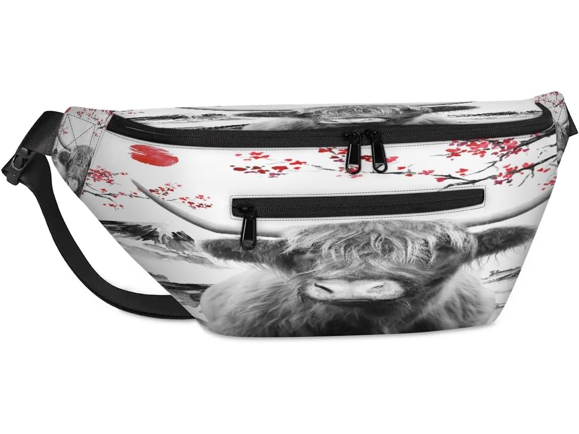 Bolso Hombro Unisex Tropicallife Gran Capacidad Estampado Vaca Yak Japonesa Para Viajes Deportes Gimnasio C