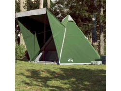 Tienda tipi familiar para 6 personas, impermeable, verde.