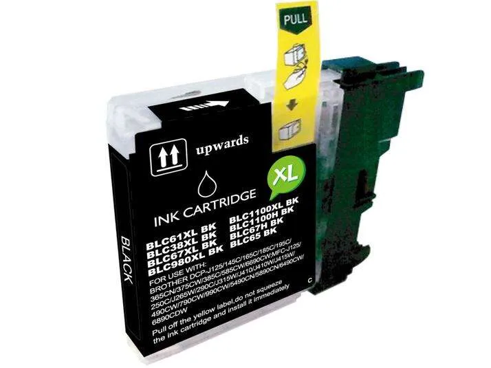 Cartucho de tinta genérico negro BROTHER Lc980Xl/Lc1100Xl/Lc985Xl reemplaza a Lc980Bk/Lc1100Bk/Lc985Bk