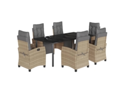 Maison Exclusive - Set Comedor De Jardín 7 Pzas Con Cojines Ratán Sintético Beige