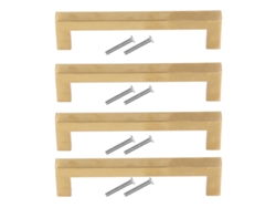 4 Juegos De Tiradores De Acero Inoxidable Dorado Para Cajones De Cocina Y Armarios, 12x12x96 Mm