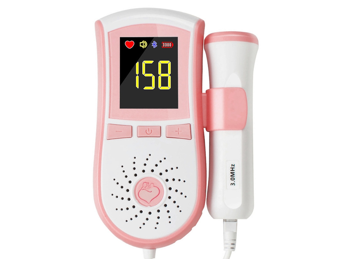 Monitor Doppler Fetal Digital, Com Tela Lcd, Funciona Com Pilhas, 3,0 Mhz, Para Cuidados Pré-natais, Cor-de-rosa.