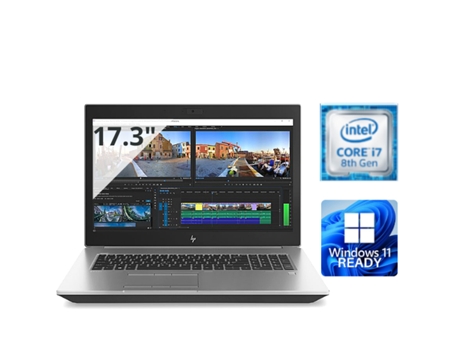 Portátil HP Zbook 17 G5 I7-8750H 32Gb SSD 1Tb Nvidia P3200M 6Gb 17 Full HD Teclado PT Reacondicionado Como Nuevo