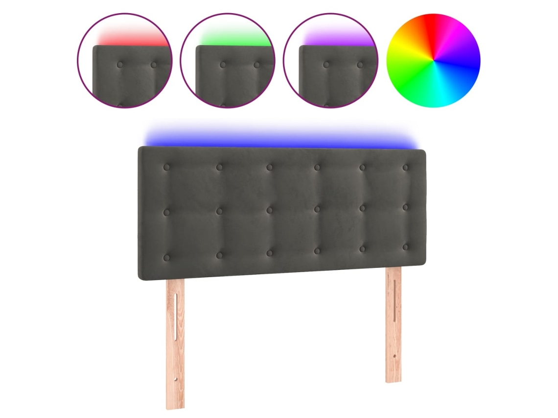 Maison Exclusive - Cabecero Con Led De Terciopelo Gris Oscuro 100x5x78/88 Cm