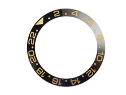 Inserto De Bisel De Cerámica Para Reloj, Base Negra, Dígitos Dorados, Pieza De Repuesto De 38 Mm.