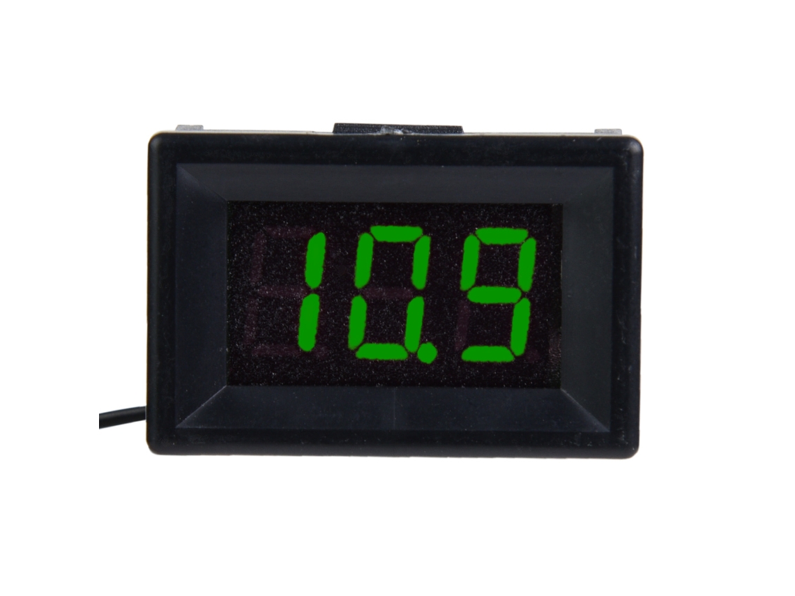 Voltímetro Digital De Dos Cables De 0,36 Pulgadas, 2,4-30 V Cc Con Pantalla Led Impermeable (verde)