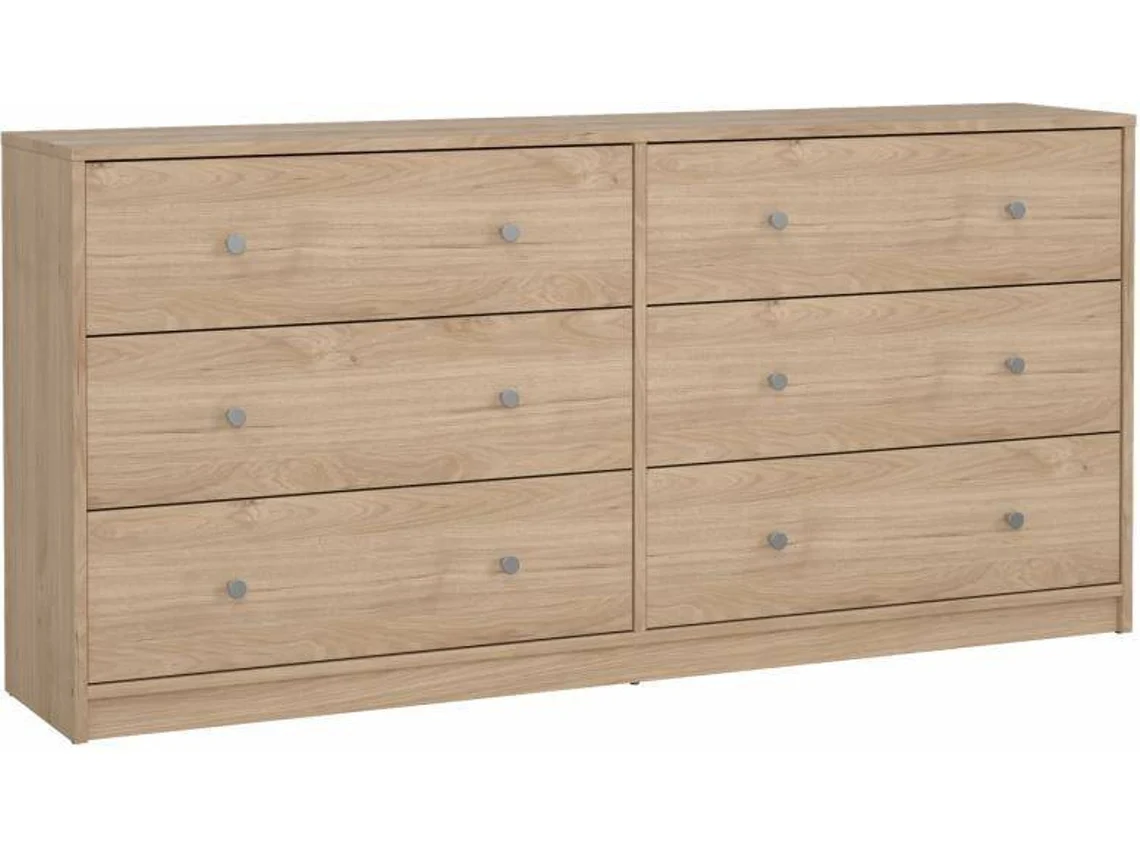 Cómoda Doble May 6 Cajones (Jackson Hickory - 143,1 x 30,1 x 68,3 cm)