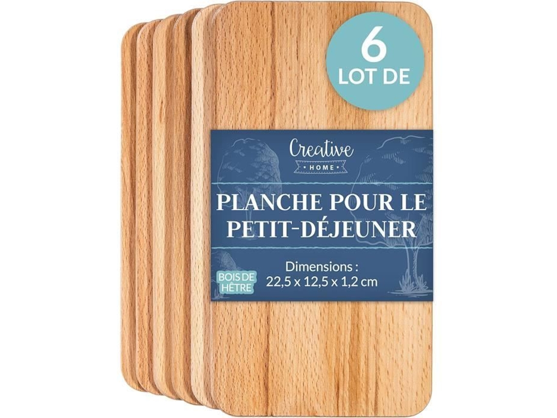 Crehom Creative Home Breakfast Table Set Creativo para el Hogar con 6 Tablas de Madera 22 5 X 12 5 X 1 2 Cm Tabla de Desayuno de Madera