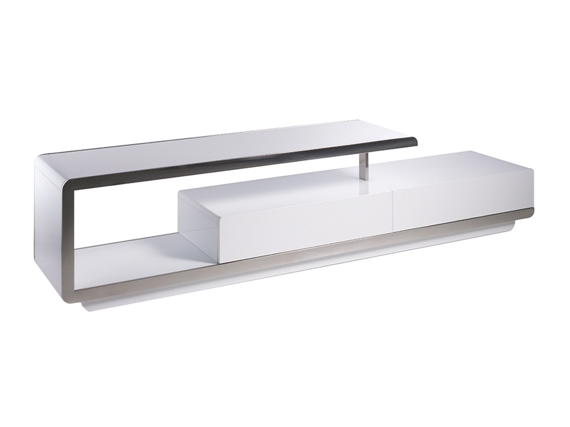 Mueble de TV ANGEL CERDÁ. 3042 (Blanco - MDF, Madera, Acero Inoxidable - 200 x 40 x 45 cm)