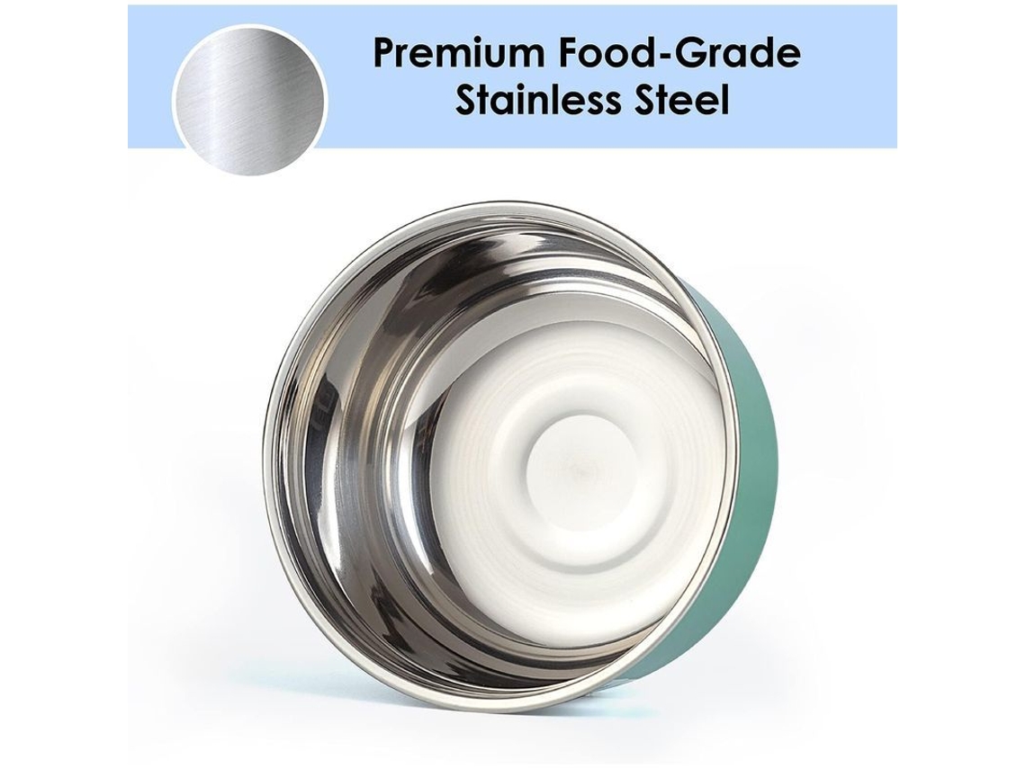 2026da-set De 2 Recipientes De Acero Inoxidable Anti-deslizante 220ml 2l Hermético Sin Bpa Control De Porciones Verde