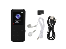 Reproductor Mp3 De 1.8 Pulgadas 32gb Bluetooth 5.0 Radio Fm Libro Electrónico Reducción De Ruido Hd Deportivo Negro