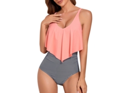 Traje De Baño De Una Pieza Para Mujer Con Escote En V Profundo, Estampado Floral Y Tirantes Ajustables Para La Playa.