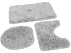 Juego de 3 cojines de felpa para asiento de inodoro, alfombrillas antideslizantes para baño (diseño no incluido). Slowmoose.
