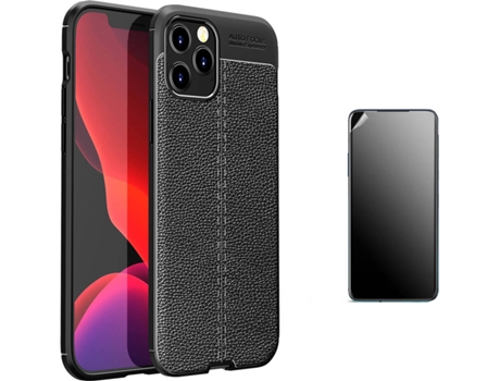 Kit Carcasa y Protector iPhone 12 Pro Max Ultimatte, Rugged Leather Negro