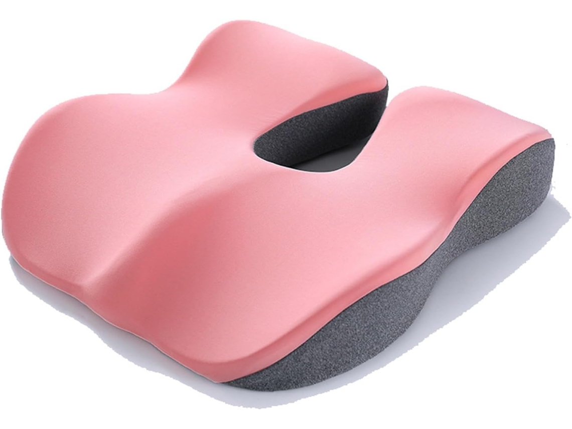 Almofada De Assento Em Espuma Viscoelástica Eifson Para Alívio De Lesões No Cóccix, Suporte Lombar (cinza Claro/rosa)