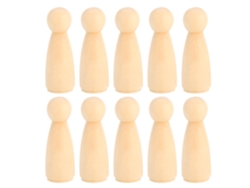 10 Muñecas De Madera Para Pintar, De 65 Mm, Para Niños.