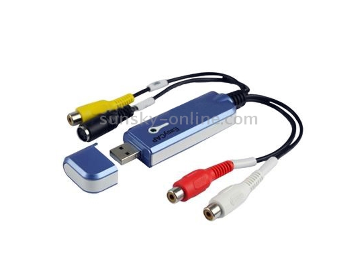 Easycap USB 2.0: Captura y edición de vídeo con audio (compatible con formatos de vídeo NTSC/PAL/SECAM) (azul)