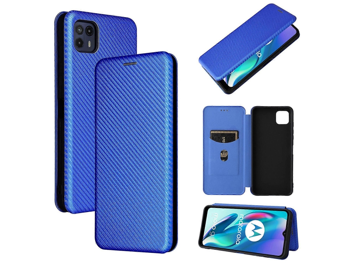 Funda Para Motorola Moto G50 5g De Fibra De Carbono, Funda De Cuero Tipo Folio Con Tapa Magnética, Funda Protectora