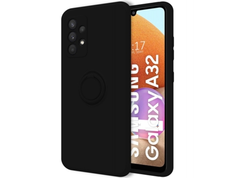 Carcasa Samsung Galaxy A32 4G TUMUNDOSMARTPHONE Silicona Líquida con Anillo Negro