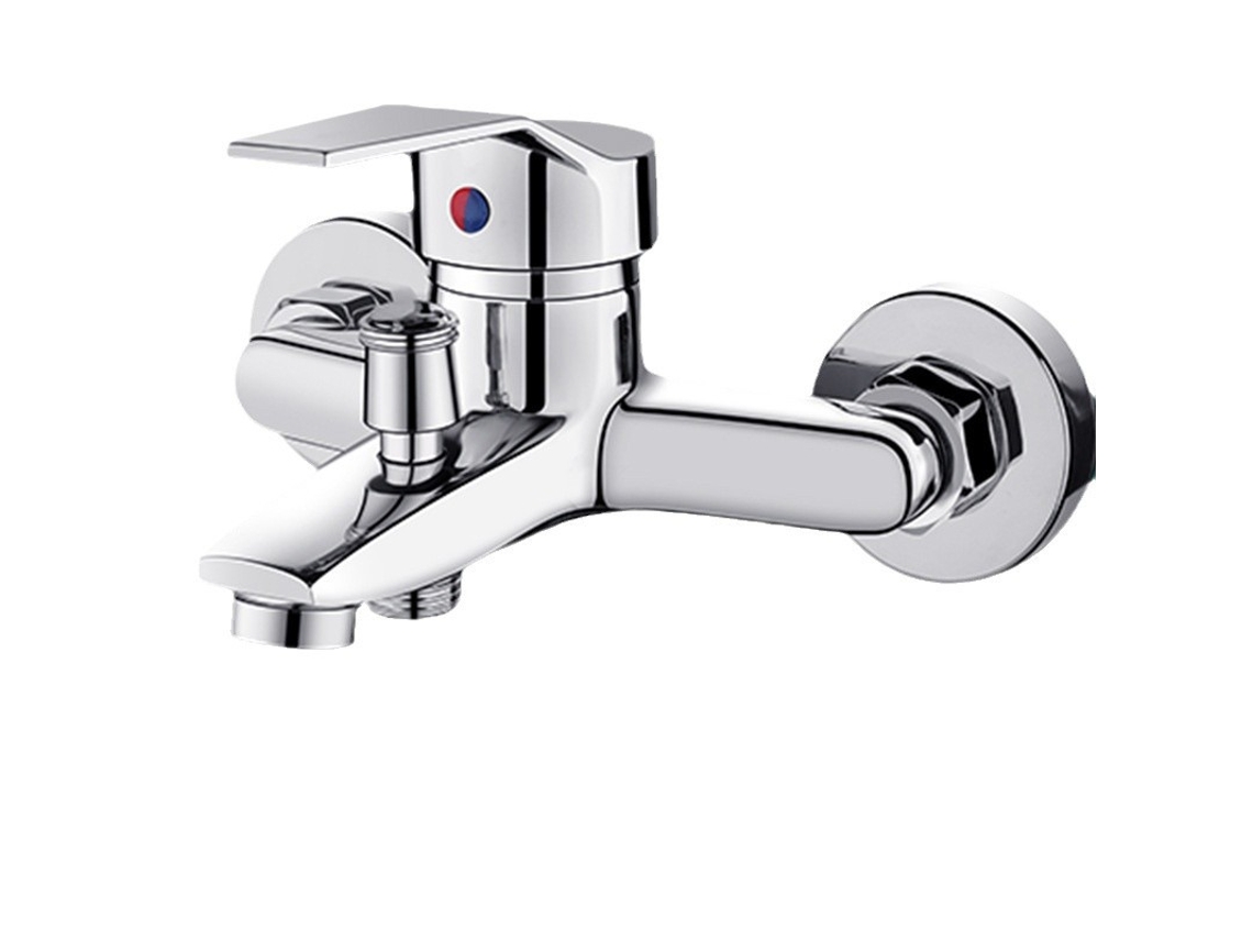 Grifo De Baño Monomando De Acero Inoxidable - Acabado Cromado - Filtro De Agua Fría Y Caliente - 10,5 Cm De Alto X 13,5 Cm De Fondo