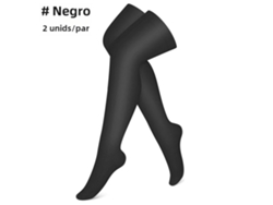 1 par de calcetines de compresión por encima de la rodilla, elásticos, hasta el muslo, ideales para correr y andar en bicicleta. Mdug (negro)
