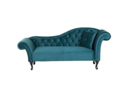 Chaise longue derecho BELIANI Lattes de Terciopelo Azul 188x59x87