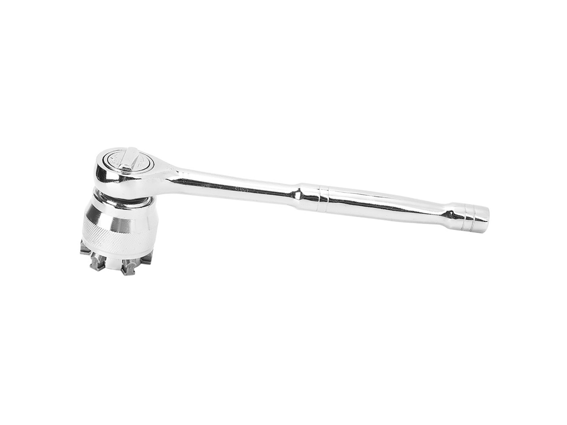 Llave De Llave + Mango De Elevador De 3/8 Pulgada Herramienta Manual Accesorio De Hardware Acero Cromado Plata