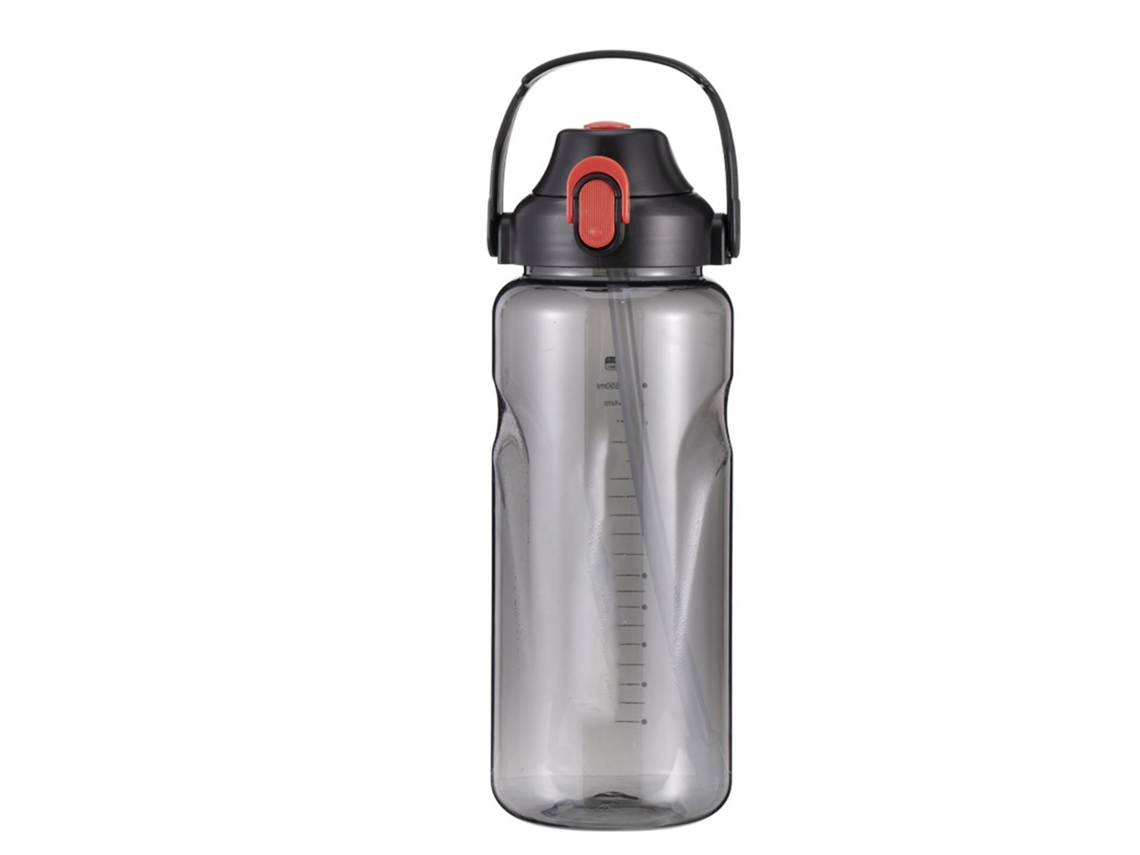 Botella De Agua Motivacional Con Pajita Y Asa, 2000 Ml, Con Marcas De Medición Para Gimnasio, Fitness Y Uso Al Aire Libre.