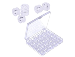 25 Carretes De Plástico Transparente Para Máquinas De Coser Con Estuche De Almacenamiento