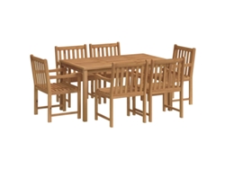 Maison Exclusive - Conjunto De Comedor De Jardín De 7 Piezas, 150 X 90 Cm, Madera Maciza De Teca
