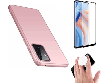 Carcasa y Protector de Pantalla Oppo Reno 6 5G Rosa