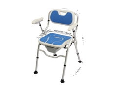 Silla de baño, altura ajustable, reposabrazos y respaldo, color azul OEM