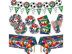Kit de decoración para fiesta de la Copa Mundial de Fútbol: platos, vasos, servilletas, mantel y guirnaldas de 7/9 pulgadas. Tema deportivo, ergonómico, U...