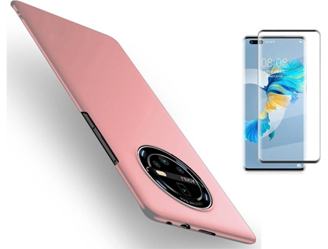 Kit Carcasa Y Protector Huawei Mate 40 Pro Turtleshell Rígido Rosa